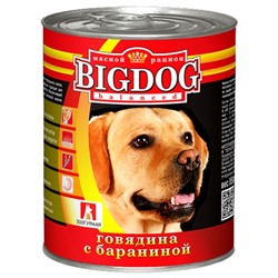 Влажный корм BIG DOG для собак, говядина/баранина, ж/б, 850 г