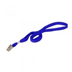 Шнурок для бейджа 45 см с метал клипсой синий BFBGL/Bl LITE {Китай}