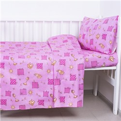 Постельное белье в детскую кроватку 366/3 Жирафики розовый