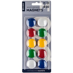 Магниты Globus 30мм, 10шт., цветные - ассорти (МЦ30-10)