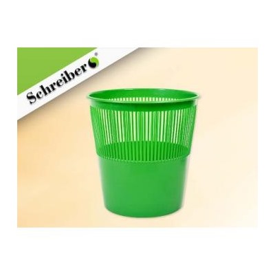 Корзина для бумаг 12 литров пластиковая зеленая S 99303-10 Schreiber {Россия}