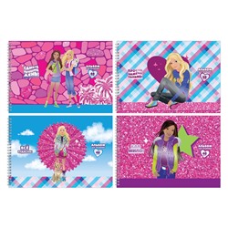 Альбом для рисования BG А4 40л. на спирали "Barbie Style" (АР4гр40_вл_бл 10899) обложка картон, выб. лак, блестки