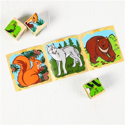 Кубики «Животные леса», 9 элементов