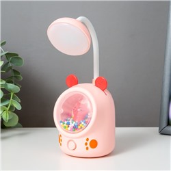 Настольная лампа "Ушки" LED 3Вт USB розовый 7х10х17 см