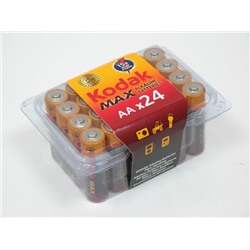 Батарейка LR6 "Kodak MAX", алкалиновая, в пластиковом боксе по 24 шт.