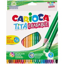 Карандаши Carioca пластиковые стираемые "Tita Erasable" 24цв. (42938)